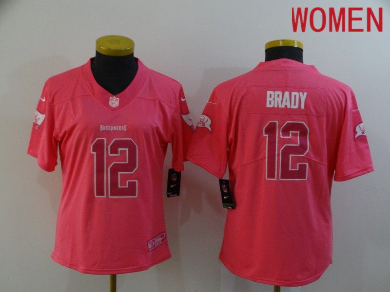 Women Tampa Bay Buccaneers #12 Brady Pink Nike Vapor Untouchable Limited 2020 NFL Nike Jerseys->kansas city royals->MLB Jersey